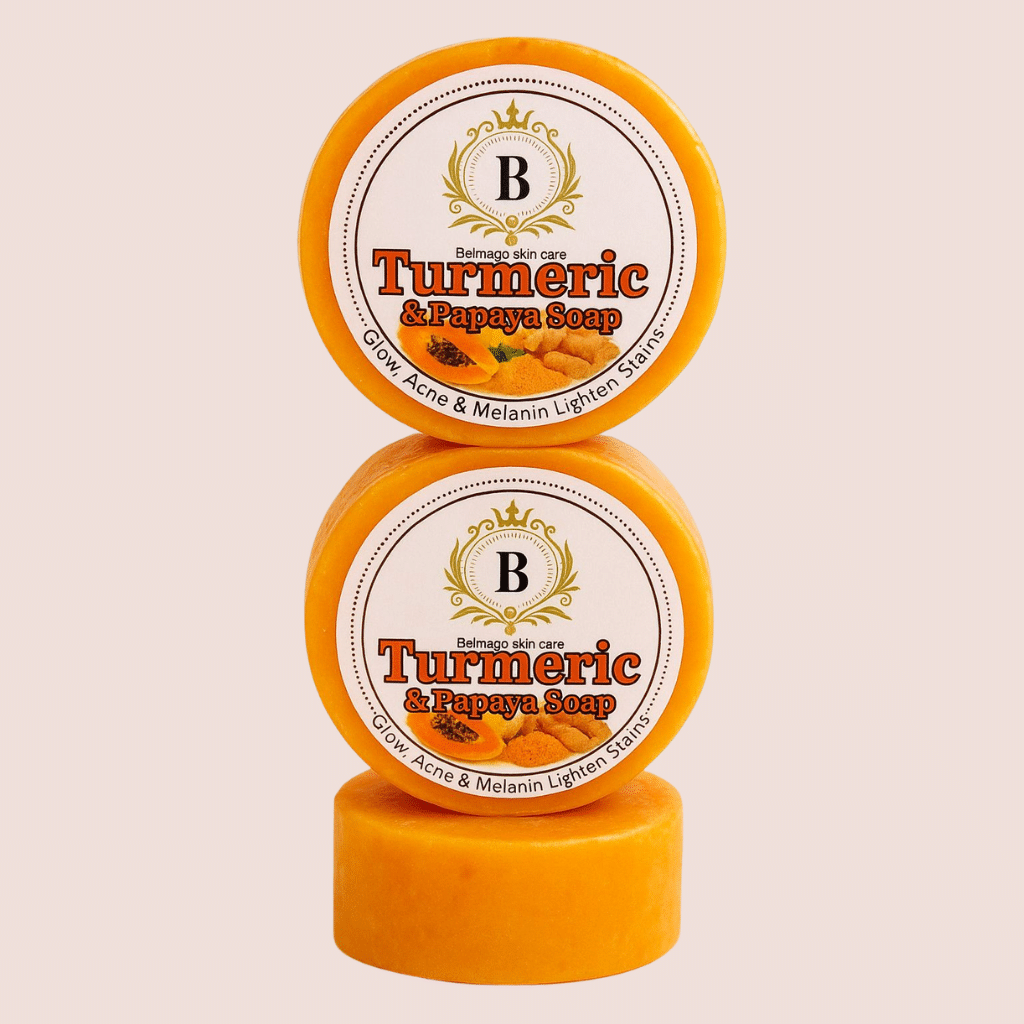 Turmeric & Papaya Cleansing Soap (3 Bars) – Natural Skin Repair & Brightening Soap